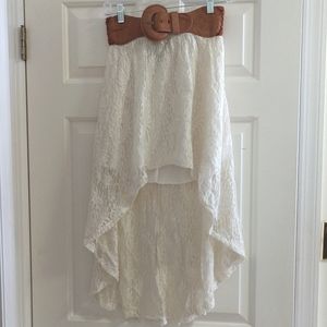 Rue21 small high-low fishtail belted lace skirt